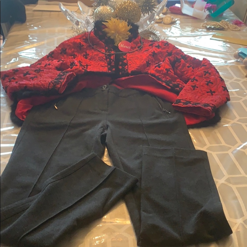 🌸 charcoal gray knit pants size 4🌸